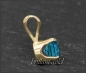 Preview: Brillant 585 Gold Anhänger, blau 0,10-0,50ct